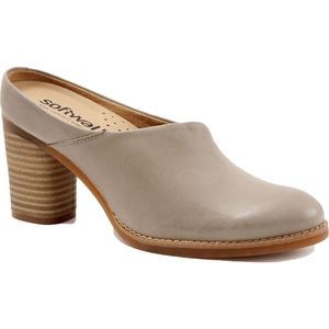 SoftWalk Womens Keya Taupe Leather Slip On Comfort Insole Mules Shoes NWT